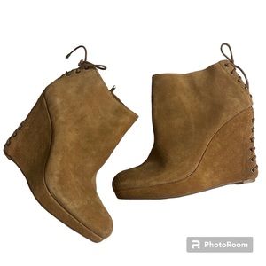 Gianni Bini Corsette Back Booties Sz 10 Color Chestnut New In Box